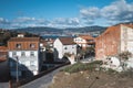 View of the Redondela town and Vigo river on the Portuguese Way path of the Camino de Santiago, Pontevedra, Galicia Royalty Free Stock Photo