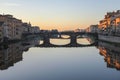 View of the Ponte Santa Trinita bridge-Florence, Italy Royalty Free Stock Photo
