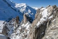 View of refuge de cosmiques from Aiguille du midi