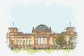 View of the Reichstag in Berlin.