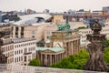 View from Reichstag to Brandenburg Gate and cityscape of Berlin, Germany