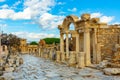 Remained main street of Curetes in Ephesus, Turkey