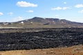 The view of the remnants of the volcanic eruptions near Krafla Lava Field, Myvatn, Iceland Royalty Free Stock Photo