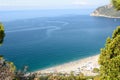 View of Rena beach at summer. Riva Trigoso. Sestri Levante. Liguria, Italy Royalty Free Stock Photo