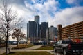 View of Renaissance Center GM World Headquarters in downtown Detroit, Michigan Royalty Free Stock Photo