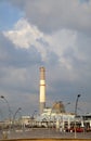 Tel-Aviv Harbor & Power Plant Chimney Royalty Free Stock Photo