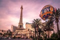 View on the replica of Eiffel Tower at Paris Hotel & Casino. Las Royalty Free Stock Photo