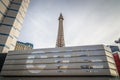 View on the replica of Eiffel Tower at Paris Hotel & Casino. Las Royalty Free Stock Photo