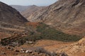 View of the reservoir and the mountains in Betancuria Royalty Free Stock Photo