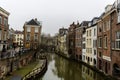 CANAL, Utrecht, Netherlands - December 3, 2017: View of a bridge