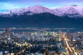 View of residential and office buildings at the wealthy district of Las Condes in Santiago de Chile Royalty Free Stock Photo