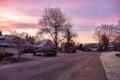 View of Residential Suburban Neighborhood Street in a modern city Royalty Free Stock Photo