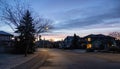 View of Residential Suburban Neighborhood Street in a modern city Royalty Free Stock Photo