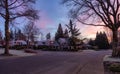 View of Residential Suburban Neighborhood Street in a modern city Royalty Free Stock Photo