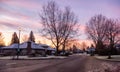 View of Residential Suburban Neighborhood Street in a modern city Royalty Free Stock Photo