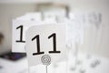 restaurant table number 11 Royalty Free Stock Photo