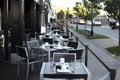 A view of resturants outside Royalty Free Stock Photo