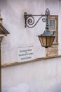 View of retro street lamp, in University of Coimbra , law department building