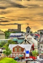 View of Reykjavik city centre in the evening Royalty Free Stock Photo