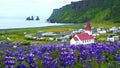 View of Reyniskirkja Church in Vik of Iceland