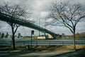 View of the RFK Bridge from Astoria Park, Queens, New York Royalty Free Stock Photo