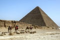 A view rfom one of the rock quarries at the Pyramids of Giza in Cairo, Egypt.