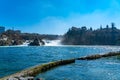 View of Rhine Falls the largest waterfalls in Europe