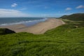 View of Rhossili Beach, Gower, South Wales, Britain