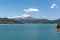 View at the RiaÃ±o Reservoir, located on Picos de Europa or Peaks of Europe, a mountain range forming part of the Cantabrian