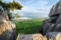 View of the rice field from the top of Khao Nor at Nakhon Sawan, Thailand.