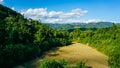 View of Rice fields on terraced the village in the jungle and valley at Ban Huai Hom, An agricultural tourist attraction during Royalty Free Stock Photo