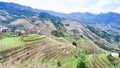 view of rice terraced hills in Dazhai country Royalty Free Stock Photo