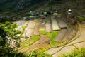 View of the rice terraces near Batad village during the rainy season Royalty Free Stock Photo