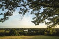 View from Richmond Hill in London over landscape during beautiful Summer sunset Royalty Free Stock Photo