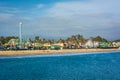 View of the rides on the Santa Cruz Boardwalk Royalty Free Stock Photo