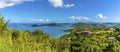 A view from Ridge Road towards the islands of Guana, Great Camanoe and Scrub from the main island of Tortola Royalty Free Stock Photo