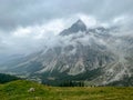 The view from Rifugio Walter Bonatti on The Tour de Mont Blanc Royalty Free Stock Photo