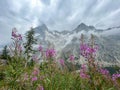 The view from Rifugio Walter Bonatti on The Tour de Mont Blanc Royalty Free Stock Photo