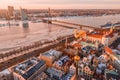 View of the Riga old town and river Daugava in Latvia Royalty Free Stock Photo