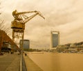 View of the Rio de la Plata, with the bridge of the woman, in th Royalty Free Stock Photo