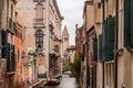 View of Rio de San Barnaba in the Dorsoduro quarter Royalty Free Stock Photo