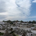view of the Rione Monti District of Alberobello with its historic Trulli huts and houses