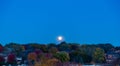 View Of Rising Moon With Fall Colors