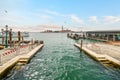 View of the Church of San Giorgio Maggiore and it`s bell tower in Venice, Italy.