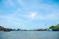 View at river and boat , Chao Phraya River at thailand