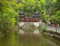 Bridge over river in Enshi Tusi imperial ancient city in Hubei China