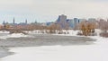 View on the river and city of Ottawa from the Sjam winter hiking trail