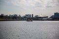 Waverley heading down the River Clyde looking East from Govan, Glasgow, Scotland Royalty Free Stock Photo