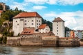 Veste Oberhaus and Veste Niederhaus near the river danube in Passau, Germany Royalty Free Stock Photo