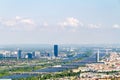 View of the River Danube and Vienna cityscape, Austria Royalty Free Stock Photo